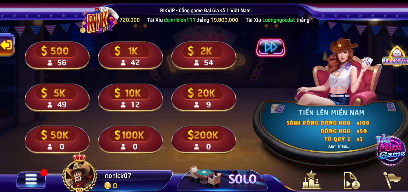 Luật chơi tiến lên miền nam tại cổng game Rik vip