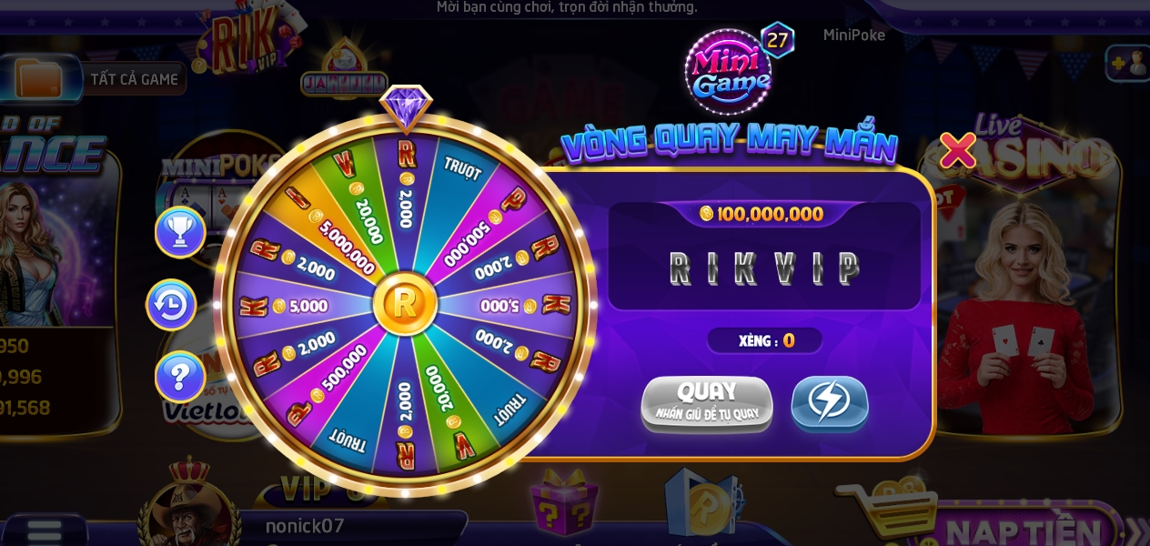 Nhanh tay đăng ký Rikvip hưởng khuyến mãi hiện hành tại cổng game.